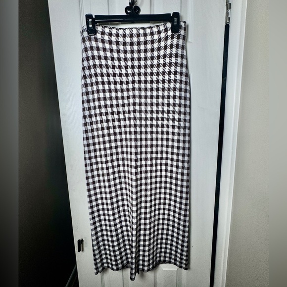 STAUD Dark Chocolate Gingham Pencil Skirt - Picture 3 of 5